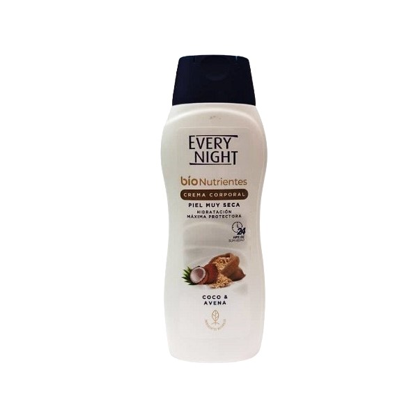 Every Night Bionutrientes Crema Corporal Para Piel Seca Coco Y Avena