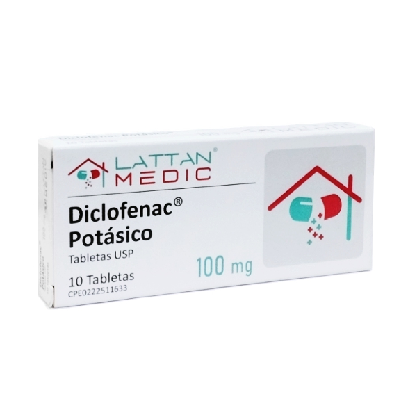 Diclofenac Potásico 100Mg X 10 Tabletas Lattan Medic Farmadon La