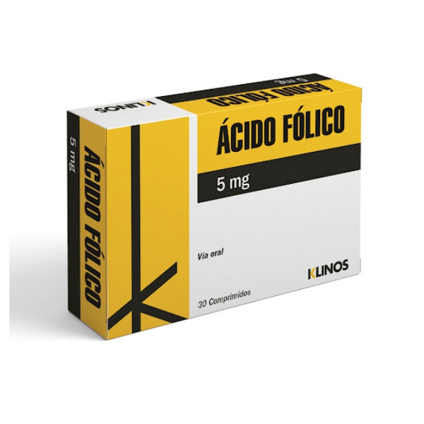 Ácido Fólico 5mg X 30 Comprimidos Klinos Farmadon La Farmacia De La Esquina 4546