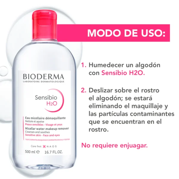 Bioderma Agua Desmaquillante Piel Sensible 500Ml - Imagen 3