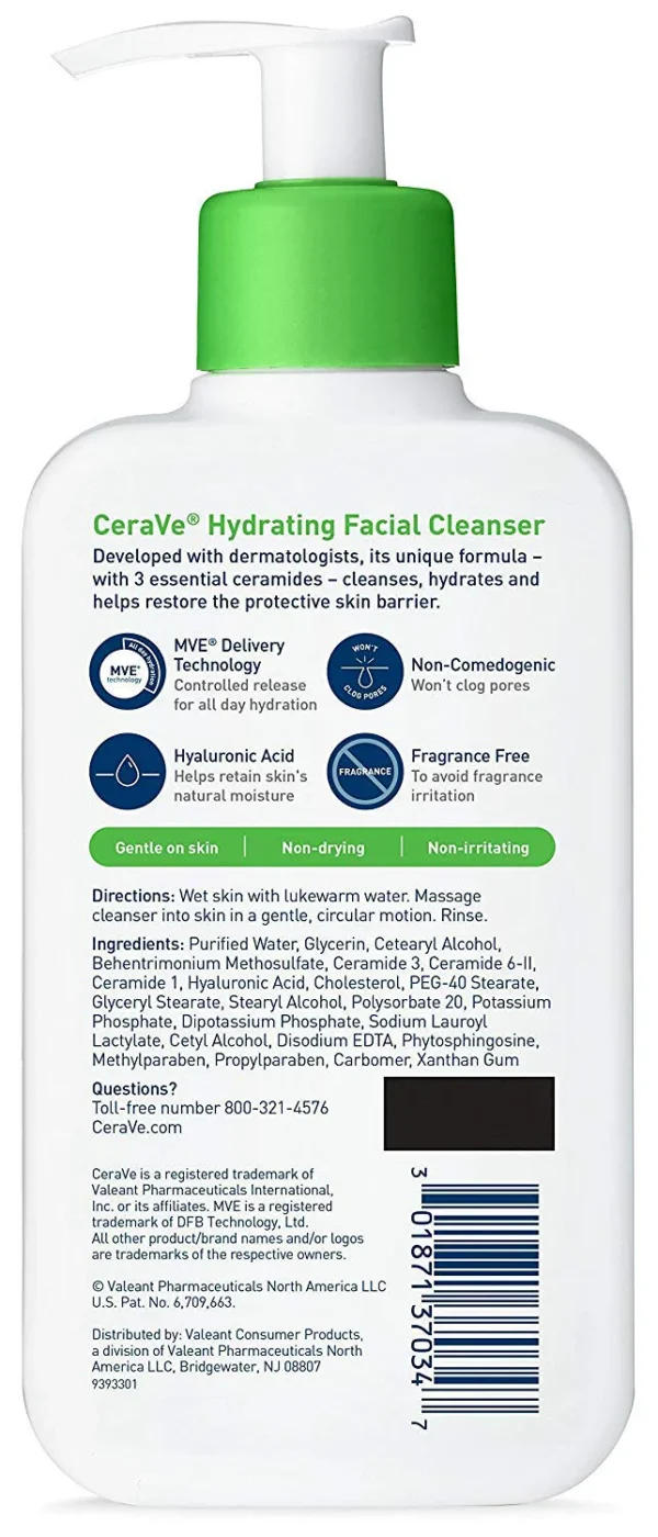 Cera-Ve Hydrating Facial Cleanser Moisture Balance 237Ml - Imagen 2